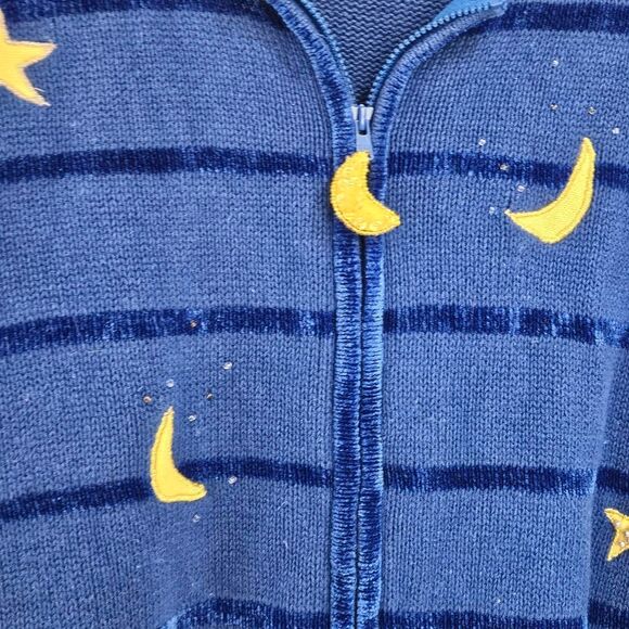 90s ugly christmas sweater with angels moons celestial plus size - Picture 3 of 4